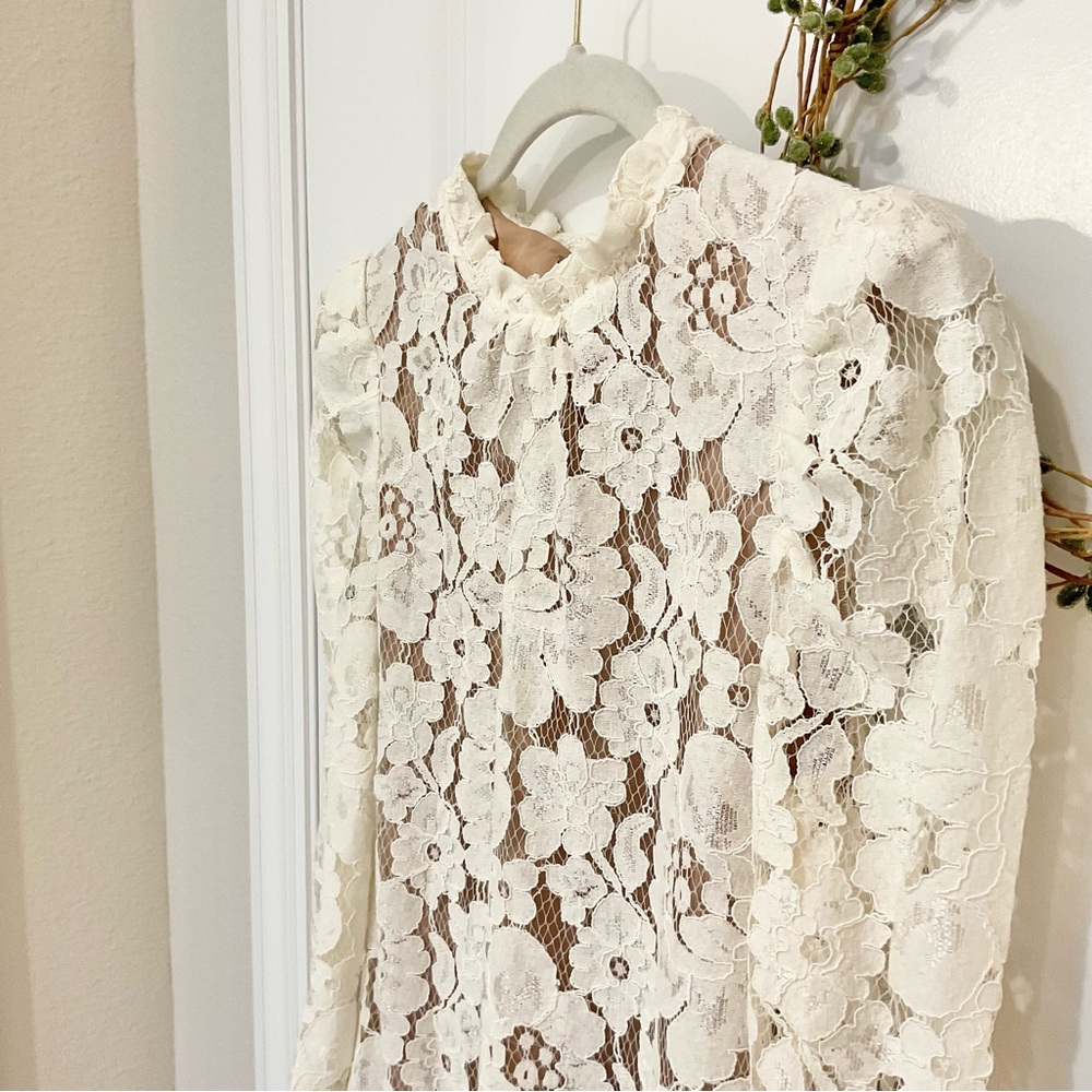 WAYF Emma Puff Sleeve Lace Dress Size XS, EUC - Picture 4 of 7